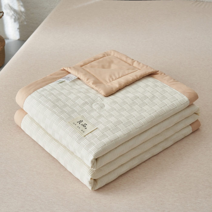 91家纺网 家纺一手货源 找家纺 子由家居 2025新款良品格大豆纤维夏被被子被芯 良品格-杏色