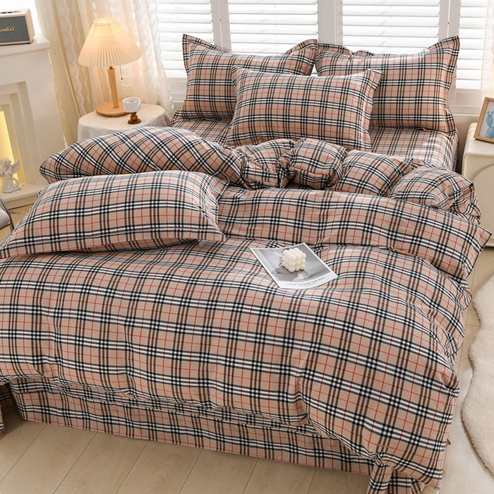 91家纺网 家纺一手货源 找家纺 润淳家居 2025新款A类全棉水洗棉四件套三件套 巴宝莉 迷你格