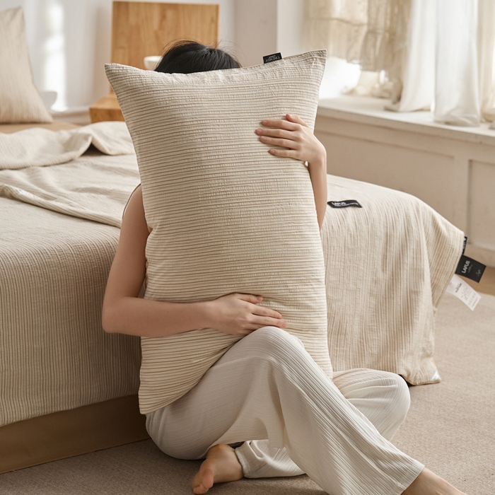 91家纺网 家纺一手货源 找家纺 2025新款原创侘寂系列全棉夏被-夏被四件套 茉系米咖