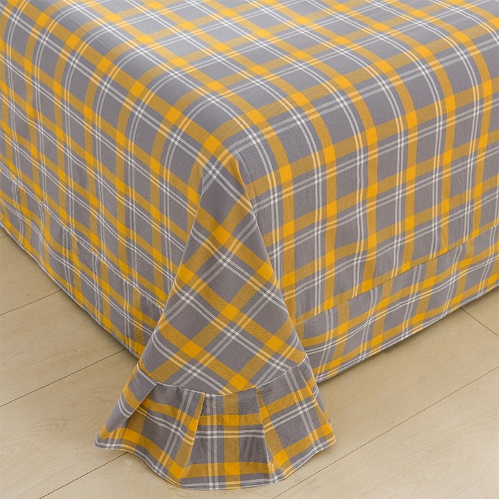 91家纺网 家纺一手货源 找家纺 润淳家居 2025新款A类全棉水洗棉四件套三件套 芳华 黄