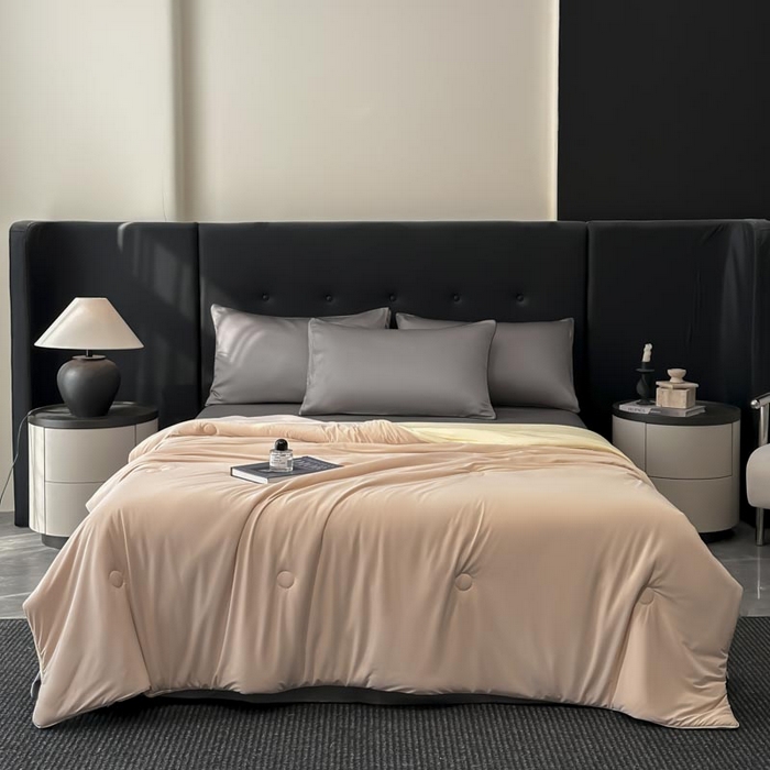 91家纺网 家纺一手货源 找家纺 子由家居 2025新款锦纶凉感大豆纤维夏被被子被芯 即刻凉感-浅玉