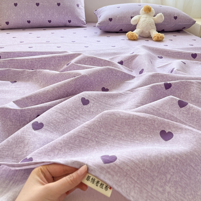 91家纺网 家纺一手货源 找家纺 莱通2025新款原棉老粗布床单 心雅梦