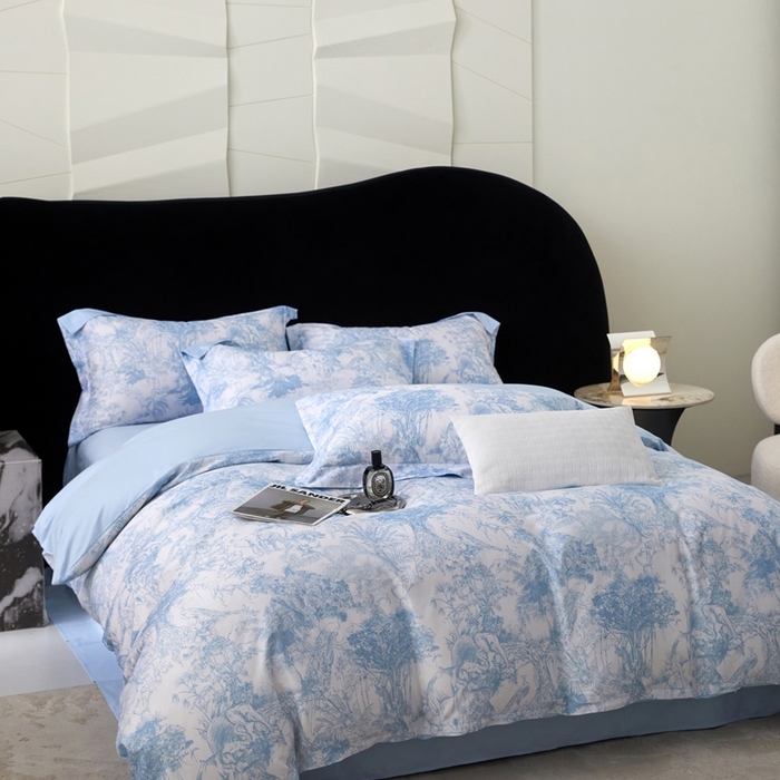 91家纺网 家纺一手货源 找家纺 2025春夏新款【奥斯汀】红金裸盖™棉全棉纯棉红金裸盖棉四件套 （标准号全网控价（折后券后）不低于199元） 奥斯汀-蓝