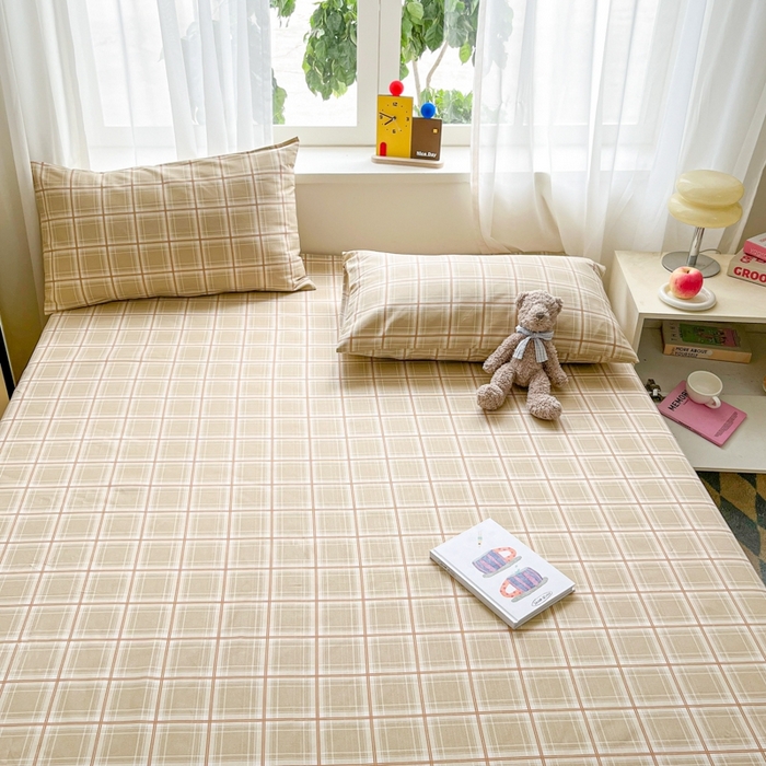 91家纺网 家纺一手货源 找家纺 莱通2025新款原棉老粗布床单 悠悠梦格