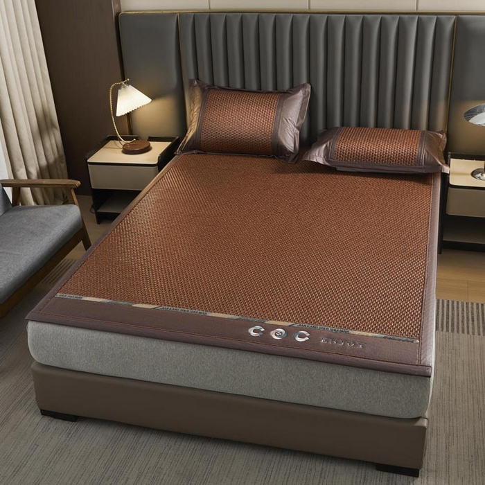 91家纺网 家纺一手货源 找家纺 （总）鑫琪莱家纺 2025新款PE雪藤刺绣工艺款凉席