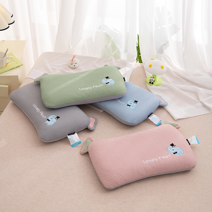 91家纺网 家纺一手货源 找家纺 芯洲 2025新款凉豆豆儿童学生枕卡通小象枕芯荞麦枕 魔术小象-蓝  28*48cm