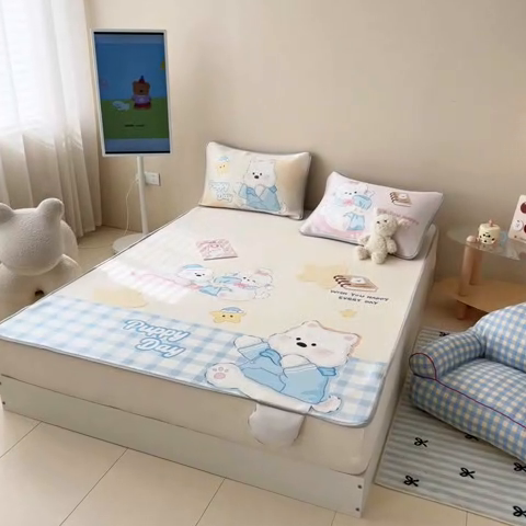 91家纺网 家纺一手货源 找家纺 慕尚家纺 2025新款凉感卡通工艺席 圆满