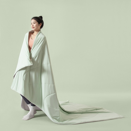 栩裕纺织2025新款锦纶凉感雪糕夏被夏凉被空调被 抹茶绿+高级灰