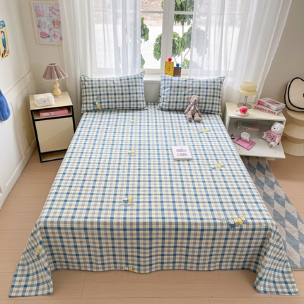 91家纺网 家纺一手货源 找家纺 （总）莱通2025新款原棉老粗布床单凉席床单枕套三件套【商家提供买家秀 】