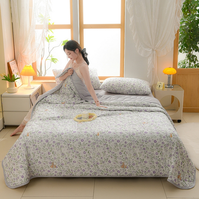 91家纺网 家纺一手货源 找家纺 圣楚 2025新款A类针织棉夏被夏凉被 细语