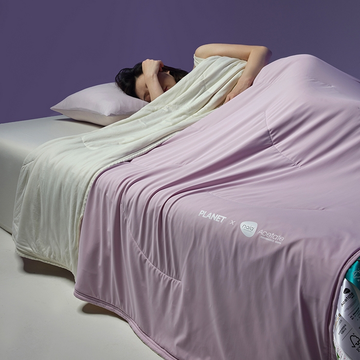 91家纺网 家纺一手货源 找家纺 莱福仕家纺 2025新款酣睡星球双面凉感夏被被子被芯 凉感夏被-雾凇紫粉