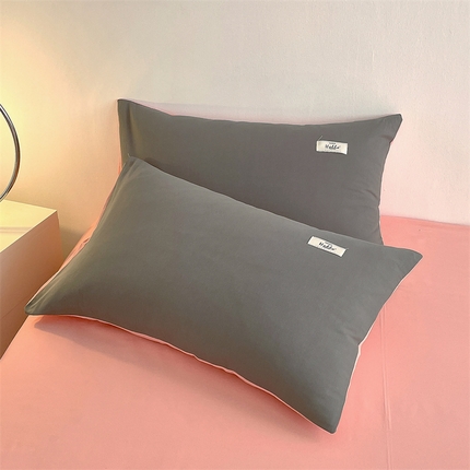 91家纺网 家纺一手货源 找家纺 （总）798家纺 2025新款全棉13070纯色双拼系列单枕套