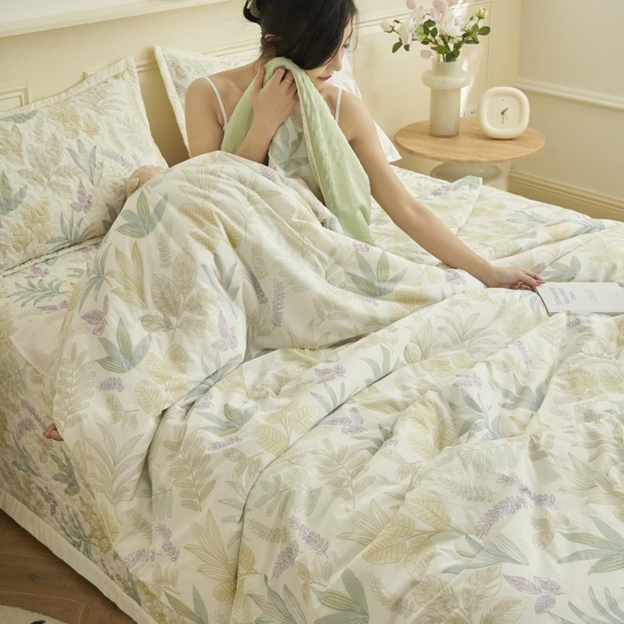 91家纺网 家纺一手货源 找家纺 子由家居 2025新款凉感丝豆豆夏被四件套 凉感豆豆被-连枝