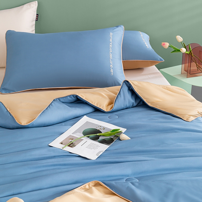 91家纺网 家纺一手货源 找家纺 （总）子由家居 2025新款水洗真丝轻奢绣花系列夏被四件套