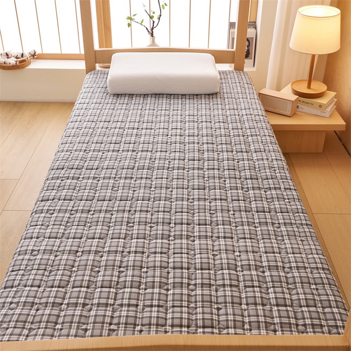 91家纺网 家纺一手货源 找家纺 艺博床垫 2025新款水洗棉棉花学生床垫 深灰格