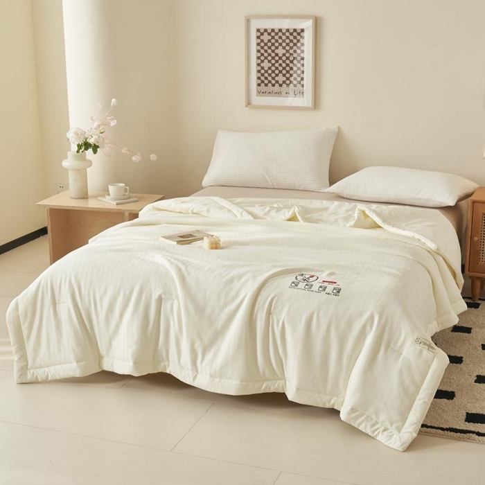 91家纺网 家纺一手货源 找家纺 （总）子由家居 2025新款水洗棉原棉提花大豆夏被被子被芯