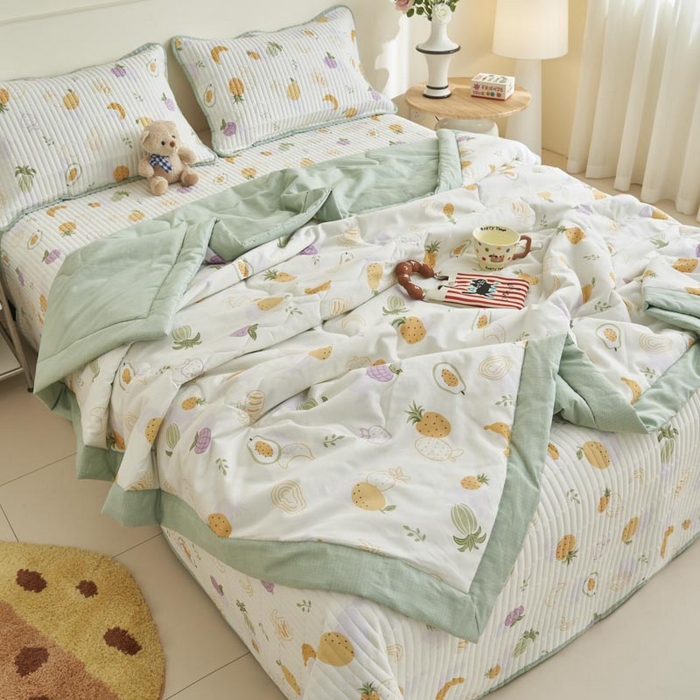 91家纺网 家纺一手货源 找家纺 子由家居 2025新款纯棉新疆棉花被被子被子 棉花被-热带水果