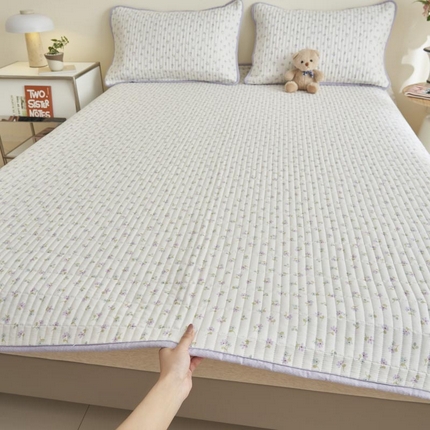 子由家居 2025新款纯棉印花夹棉床盖 棉花被-花夕