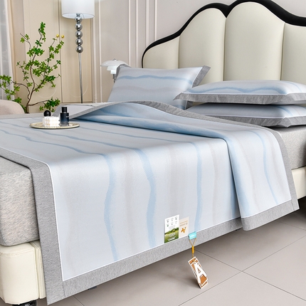 91家纺网 家纺一手货源 找家纺 （总）小牛席业 2025新款【高端凉感系列】锦绣凉感冰丝席系列凉席藤席冰藤席冰丝席竹席空调席草席乳胶席凉感豆豆席