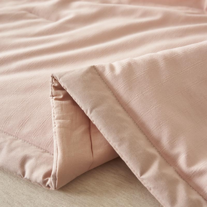 91家纺网 家纺一手货源 找家纺 子由家居 2025新款水洗棉原棉提花大豆夏被被子被芯 原棉-粉