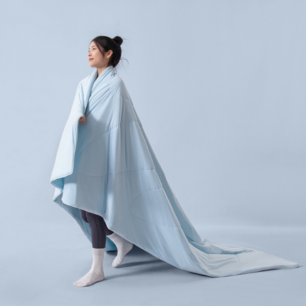 栩裕纺织2025新款锦纶凉感雪糕夏被夏凉被空调被 天空蓝