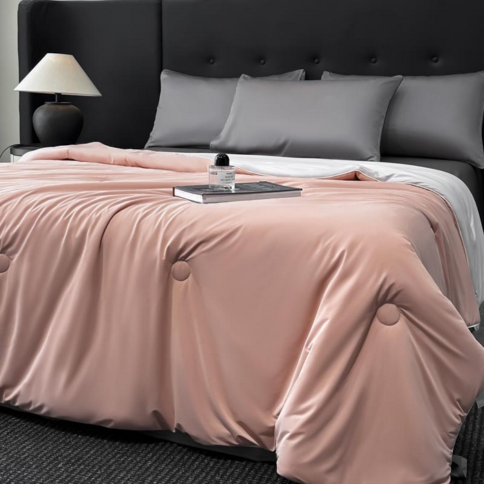 91家纺网 家纺一手货源 找家纺 子由家居 2025新款锦纶凉感大豆纤维夏被被子被芯 即刻凉感-浅豆沙