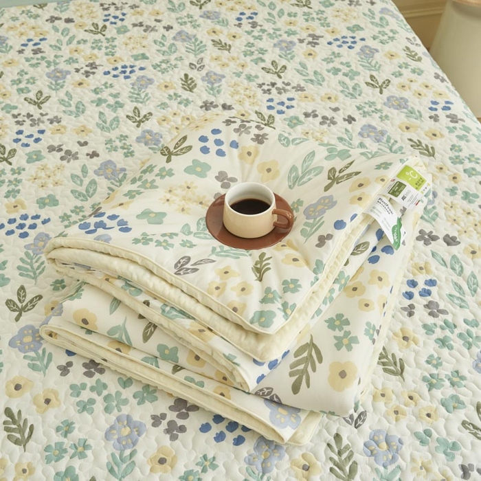 91家纺网 家纺一手货源 找家纺 子由家居 2025新款凉感丝豆豆夏被四件套 凉感豆豆被-四季如春