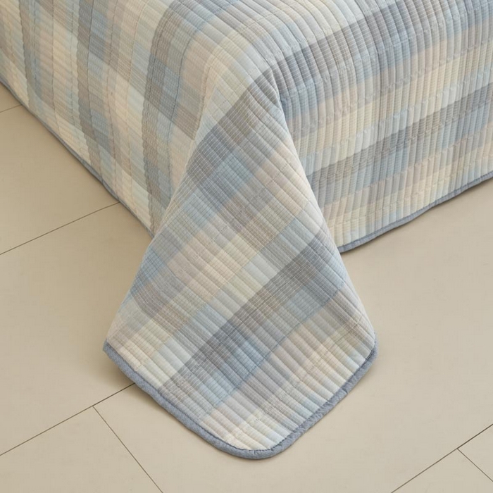 91家纺网 家纺一手货源 找家纺 子由家居 2025新款纯棉印花夹棉床盖 棉花被-经典格