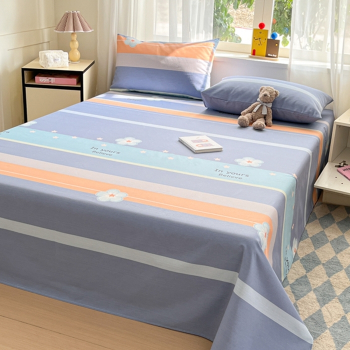 91家纺网 家纺一手货源 找家纺 莱通2025新款原棉老粗布床单 时尚花都