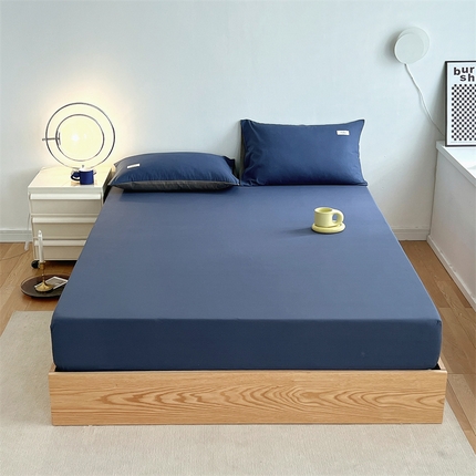 91家纺网 家纺一手货源 找家纺 （总）798家纺 2025新款全棉13070纯色双拼系列单床笠