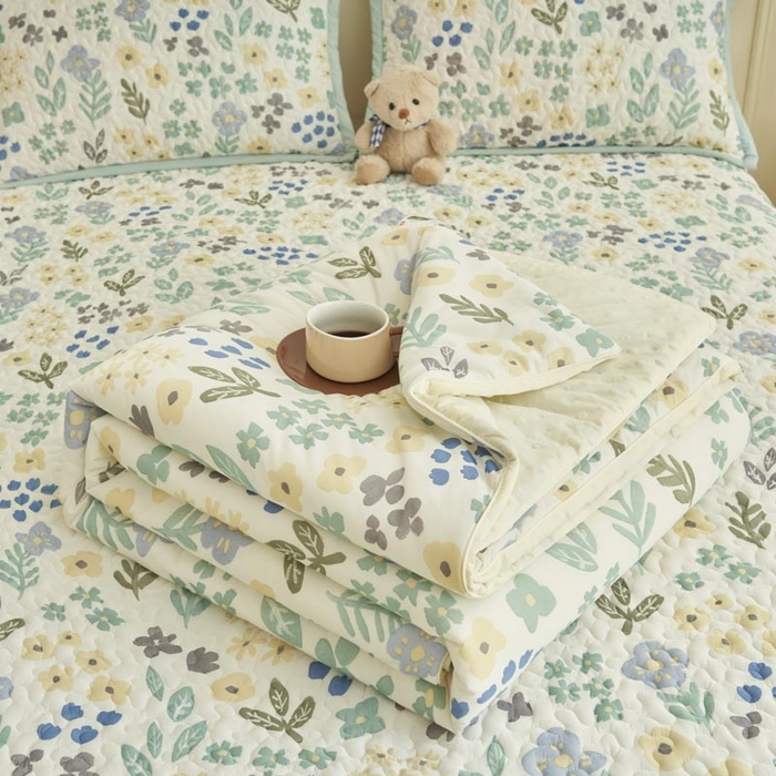 91家纺网 家纺一手货源 找家纺 子由家居 2025新款凉感丝豆豆夏被四件套 凉感豆豆被-四季如春