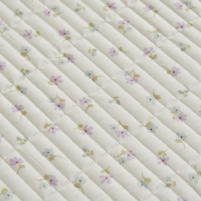 91家纺网 家纺一手货源 找家纺 子由家居 2025新款纯棉印花夹棉床盖 棉花被-花夕