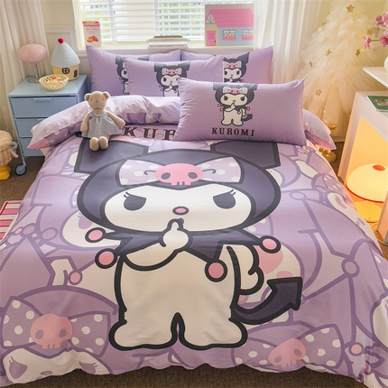 2025新款大版三丽鸥全棉数码印花四件套【含防伪标】 百变库洛米