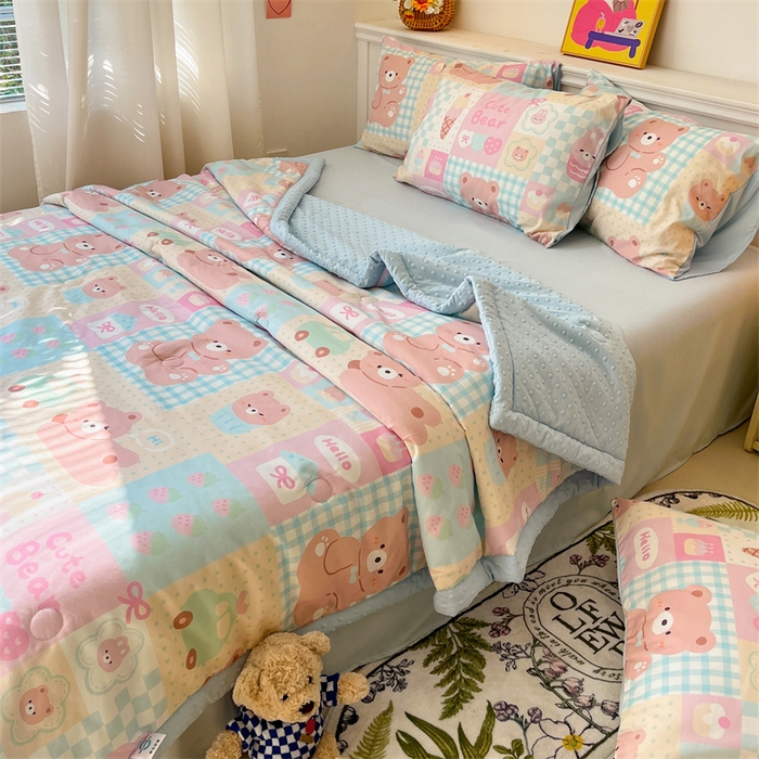 91家纺网 家纺一手货源 找家纺 （总）盛秋家纺 2026新款A类水洗棉豆豆夏被系列