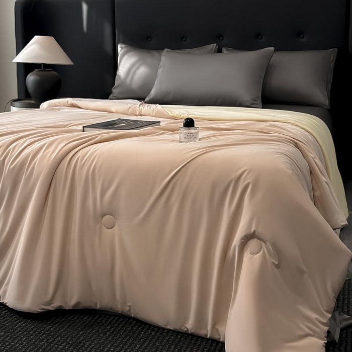 91家纺网 家纺一手货源 找家纺 子由家居 2025新款锦纶凉感大豆纤维夏被被子被芯 即刻凉感-浅玉