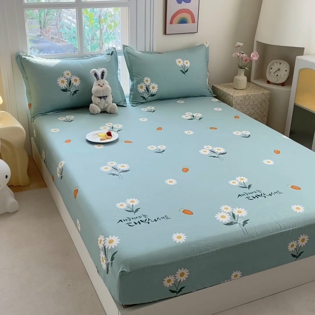 91家纺网 家纺一手货源 找家纺 凌云2025新款13372A类全棉床笠    小雏菊