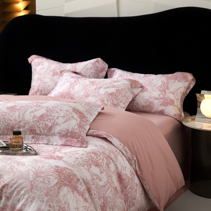 91家纺网 家纺一手货源 找家纺 2025春夏新款【奥斯汀】红金裸盖™棉全棉纯棉红金裸盖棉四件套 （标准号全网控价（折后券后）不低于199元） 奥斯汀-豆沙