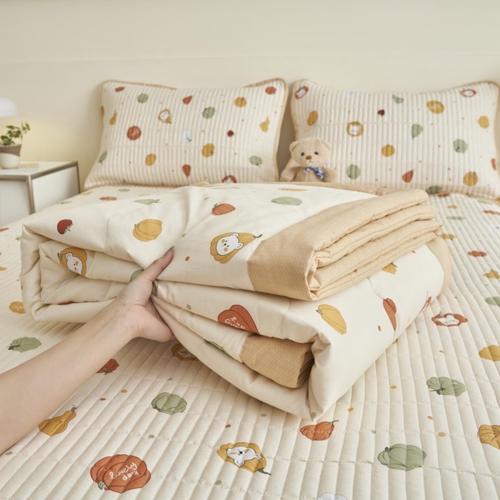 91家纺网 家纺一手货源 找家纺 子由家居 2025新款纯棉新疆棉花被被子被子 棉花被-南瓜