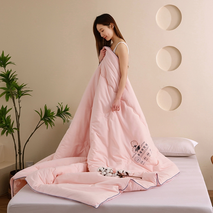 91家纺网 家纺一手货源 找家纺 优布加2025新款亲肤舒适棉花夏被夏凉被空调被 胭脂粉