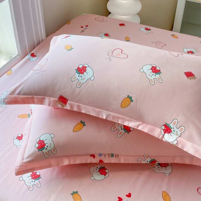 91家纺网 家纺一手货源 找家纺 凌云2025新款13372A类全棉床笠    水果兔