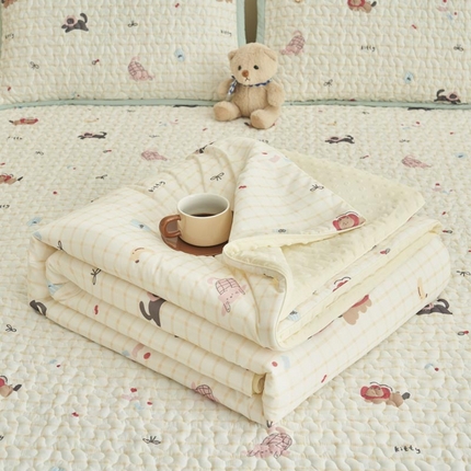 子由家居 2025新款凉感丝豆豆夏被四件套 凉感豆豆被-动物世界