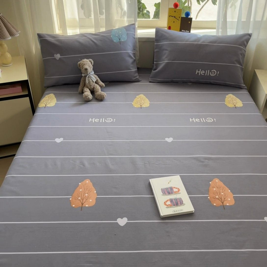 91家纺网 家纺一手货源 找家纺 莱通2025新款原棉老粗布床单 树漫漫