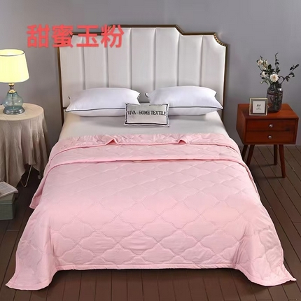 91家纺网 家纺一手货源 找家纺 富之纹家纺 2025新款水洗棉亲肤棉超声波压花夏被直播供应链引流爆款 甜蜜玉粉,甜蜜玉粉