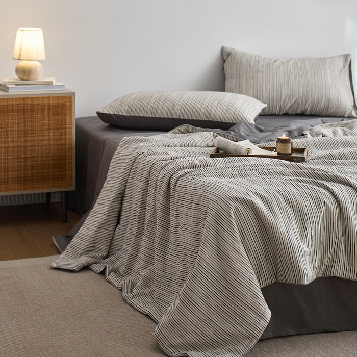 91家纺网 家纺一手货源 找家纺 （总）莱福仕家纺 2025新款原创侘寂系列全棉夏被-夏被四件套