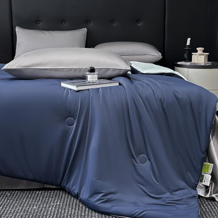 91家纺网 家纺一手货源 找家纺 子由家居 2025新款锦纶凉感大豆纤维夏被被子被芯 即刻凉感-蓝色