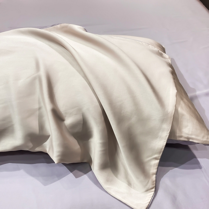 91家纺网 家纺一手货源 找家纺 繁花家居  2025新款亲肤舒适A类高支密冰丝素色冰丝四件套-风格一 白桃芋紫