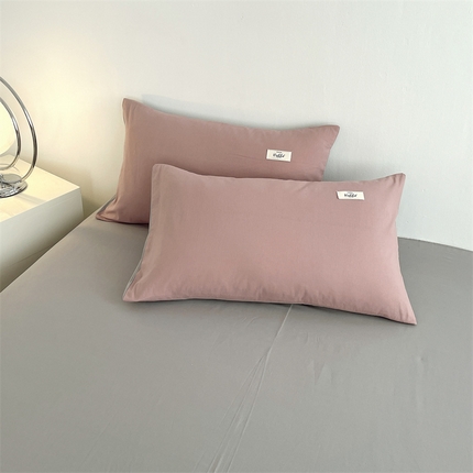 91家纺网 家纺一手货源 找家纺 （总）798家纺 2025新款全棉13070纯色双拼系列单枕套