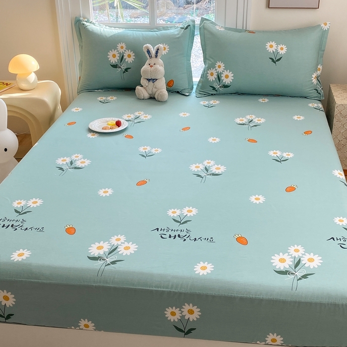 91家纺网 家纺一手货源 找家纺 凌云2025新款13372A类全棉床笠    小雏菊