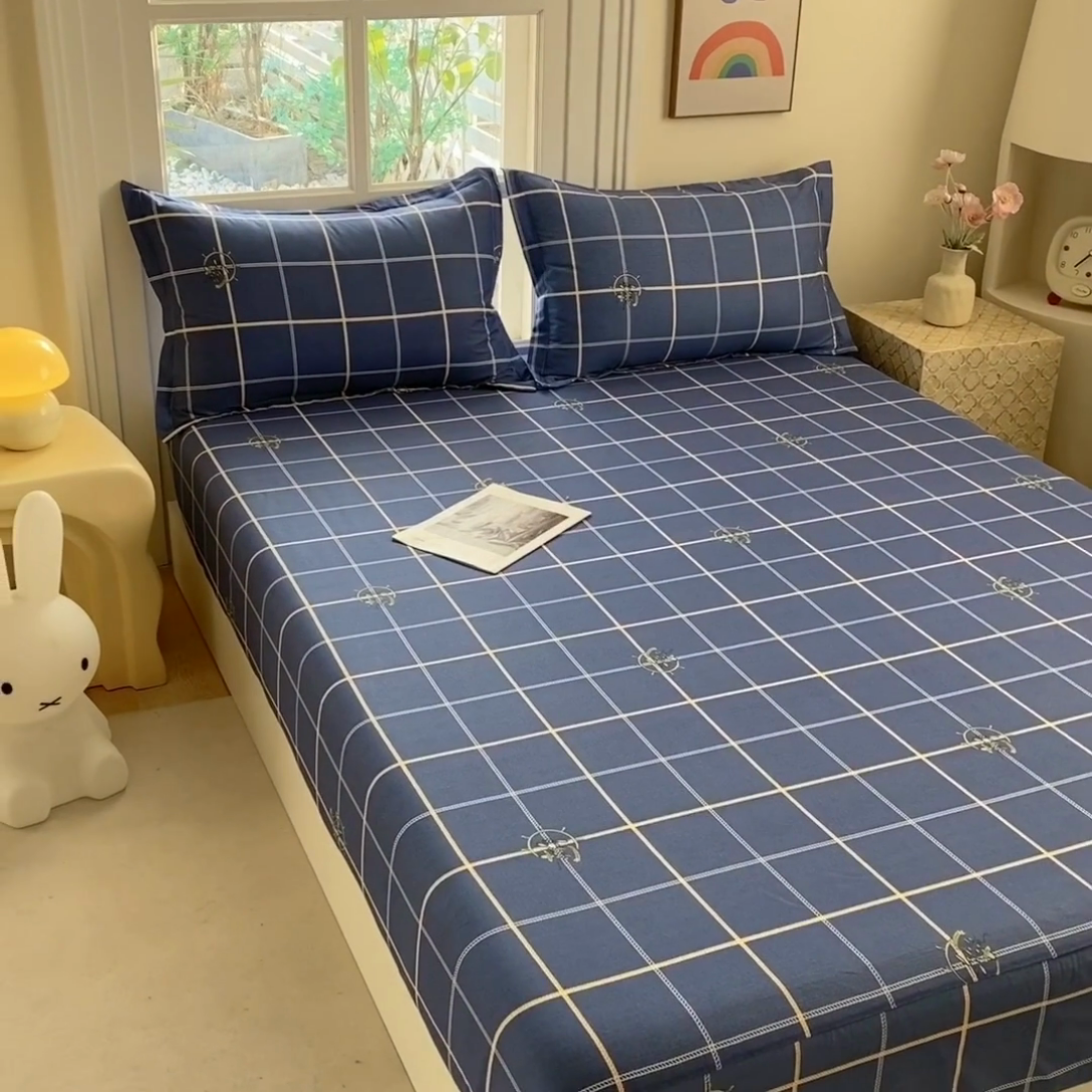 91家纺网 家纺一手货源 找家纺 凌云2025新款13372A类全棉床笠    似水流年