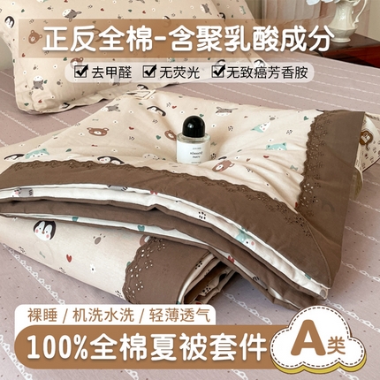 帕拉美拉 2025新款全棉法式风玉米夏被春秋被玉米被三件套四件套 可爱软萌（咖）